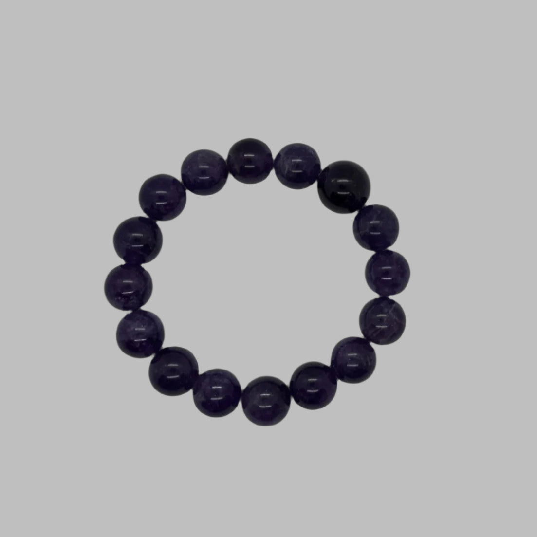 Large 14mm amethyst crystal stretch bracelet