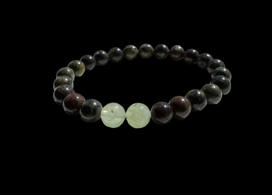 Crystal Bracelet - DragonBlood and Prehnite