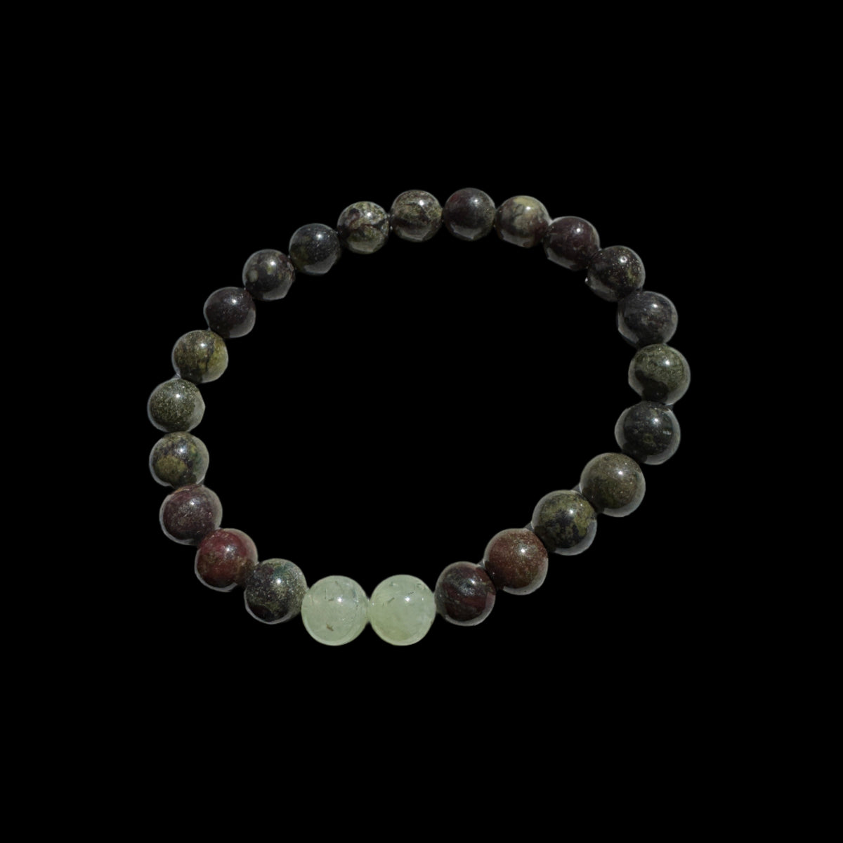 Crystal Bracelet - DragonBlood and Prehnite