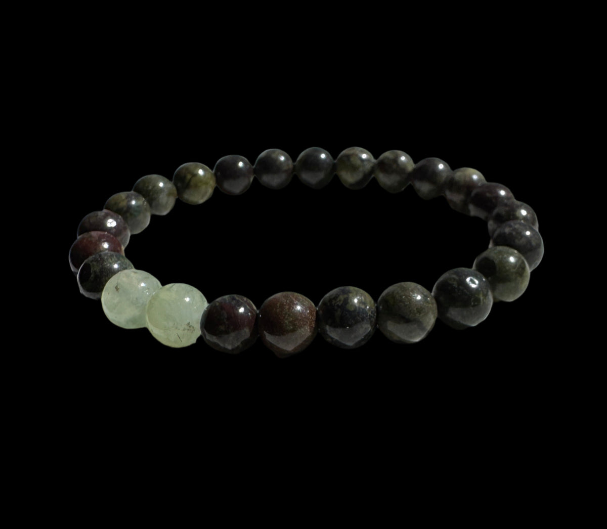 Crystal Bracelet - DragonBlood and Prehnite