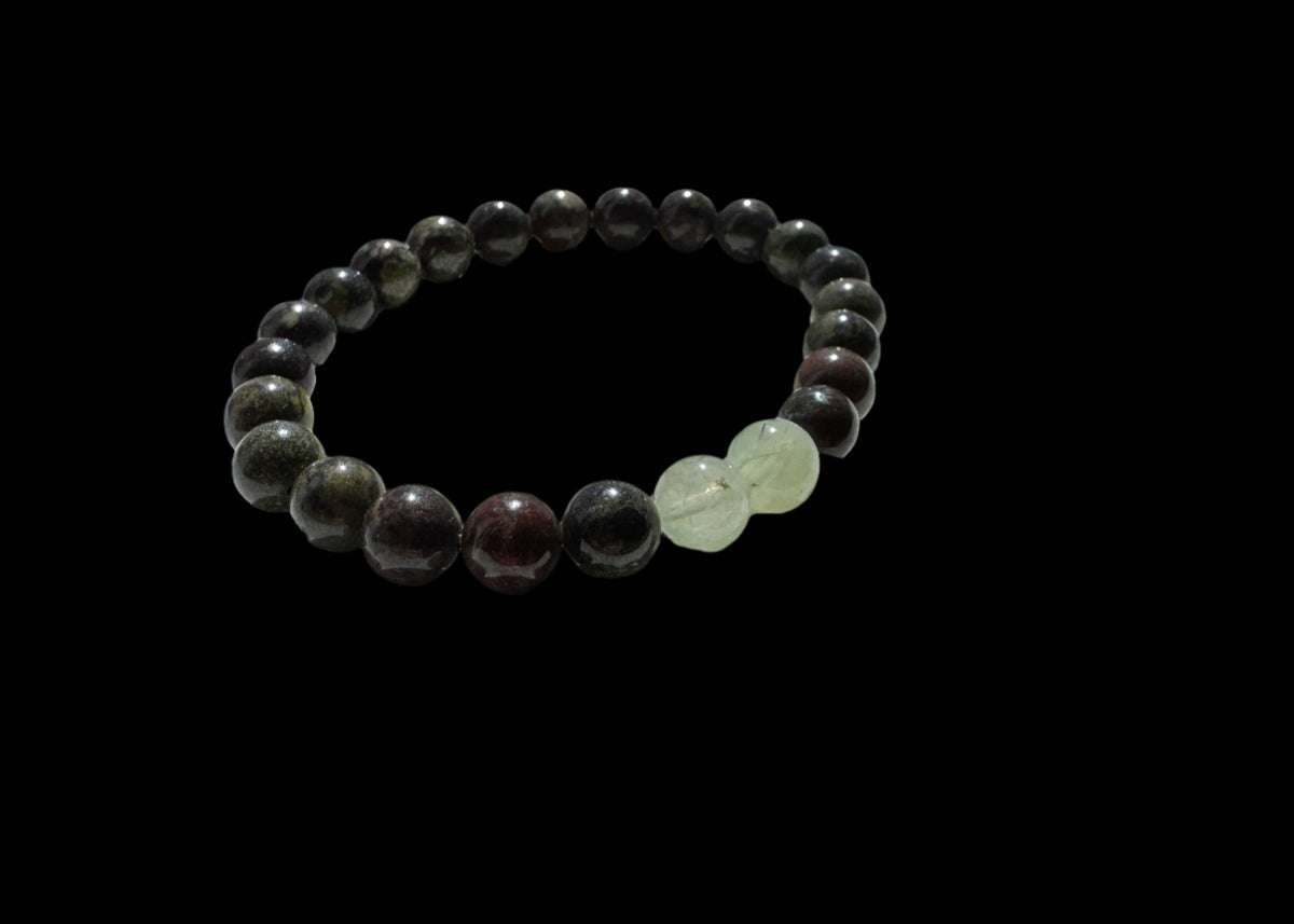 Crystal Bracelet - DragonBlood and Prehnite