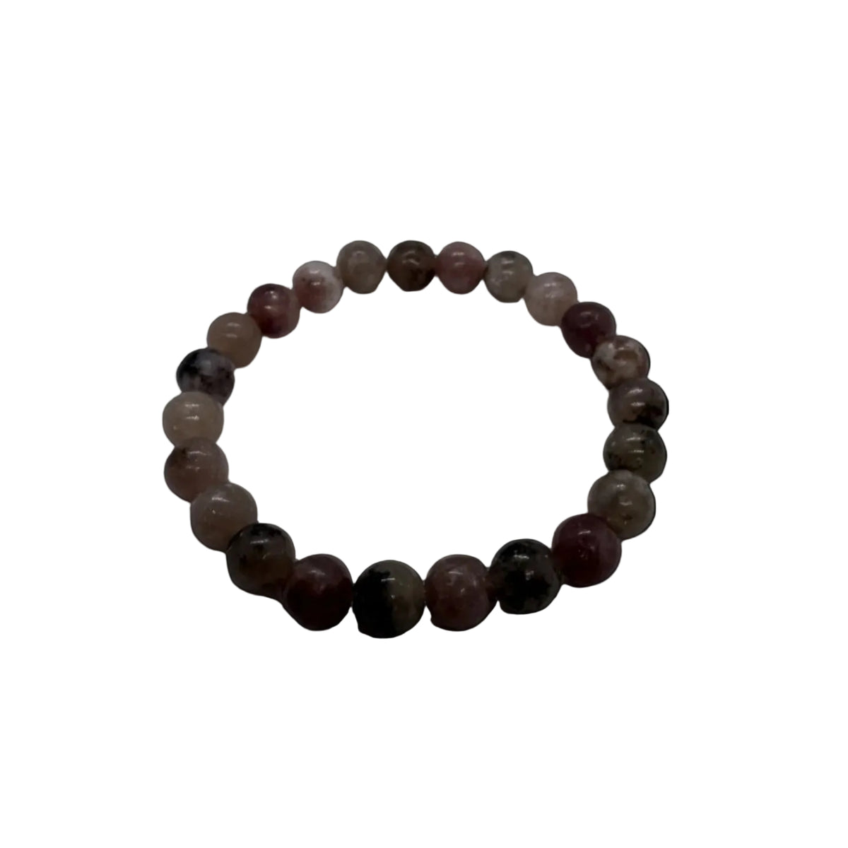 8mm Lepidolite crystal stretch bracelet with lavender beads