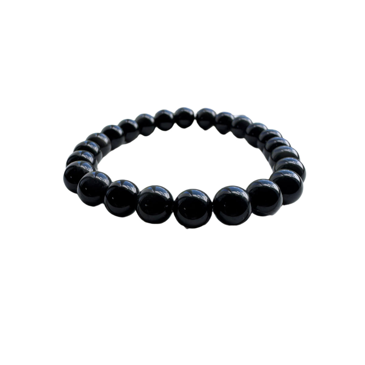 8mm black obsidian crystal stretch bracelet