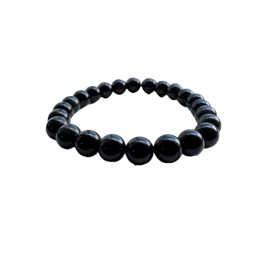 8mm black obsidian crystal stretch bracelet
