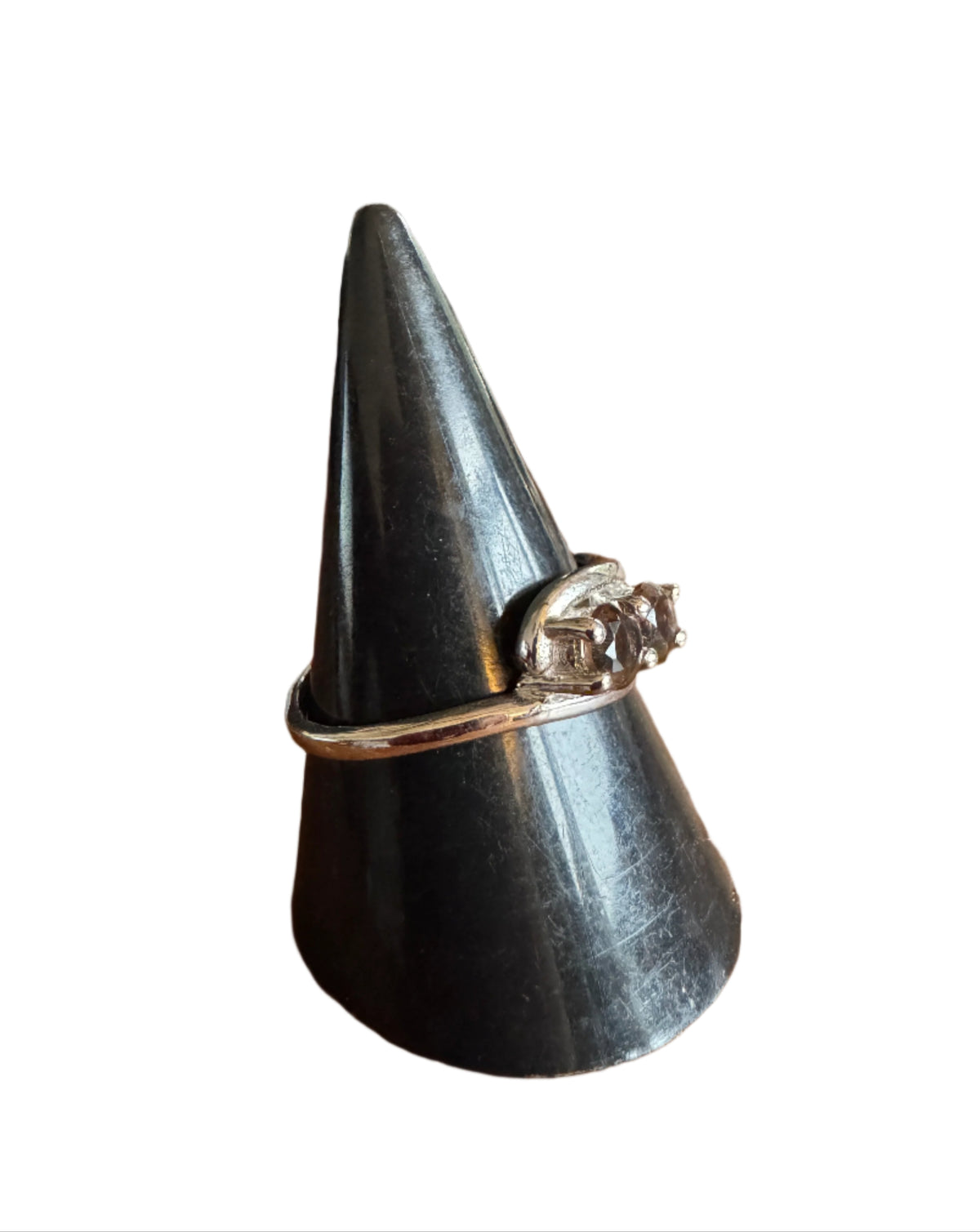Double Smoky Quartz Sterling Silver Ring