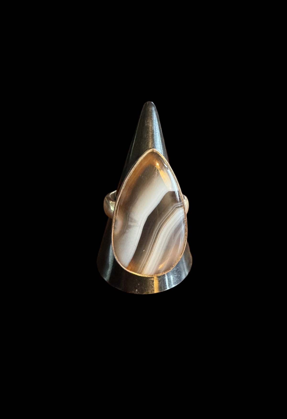 Exquisite Botwana Agate Sterling Silver Ring