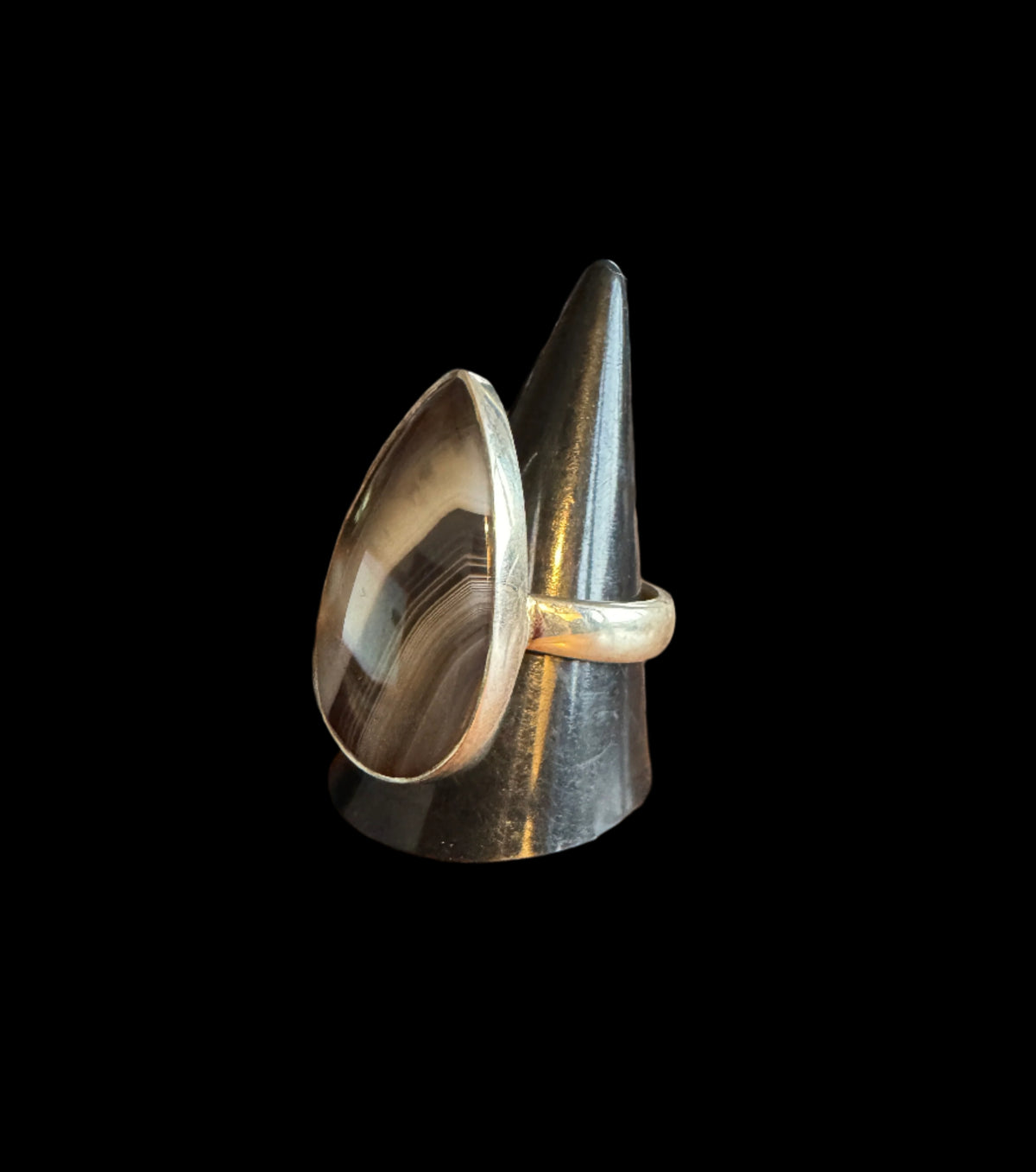 Exquisite Botwana Agate Sterling Silver Ring
