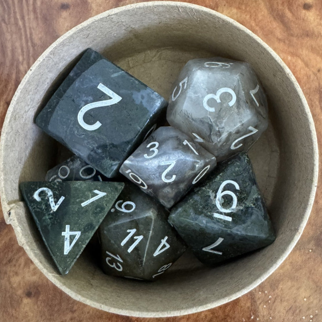 Set Dice - Moss Agate