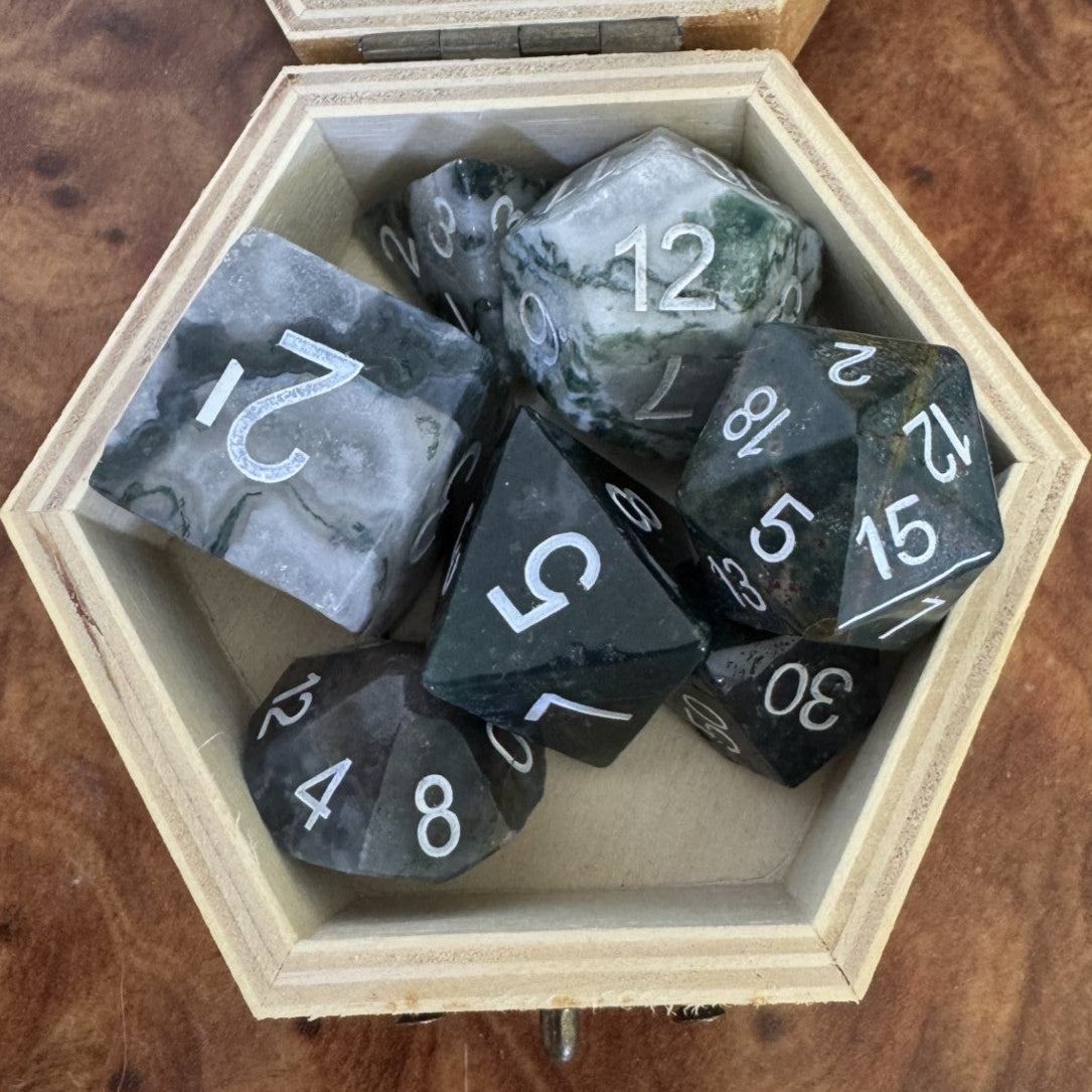 Set Dice - Moss Agate