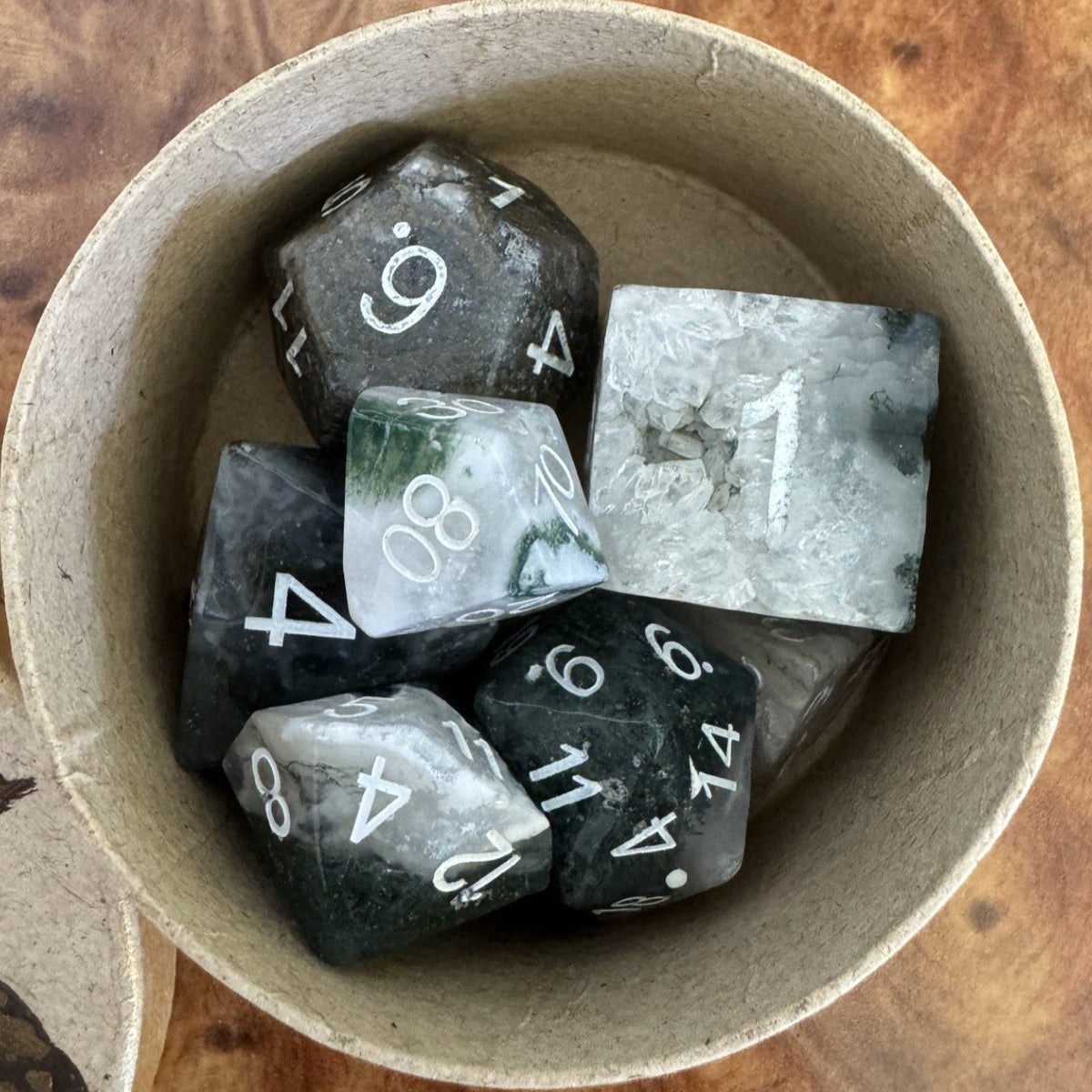 Set Dice - Moss Agate
