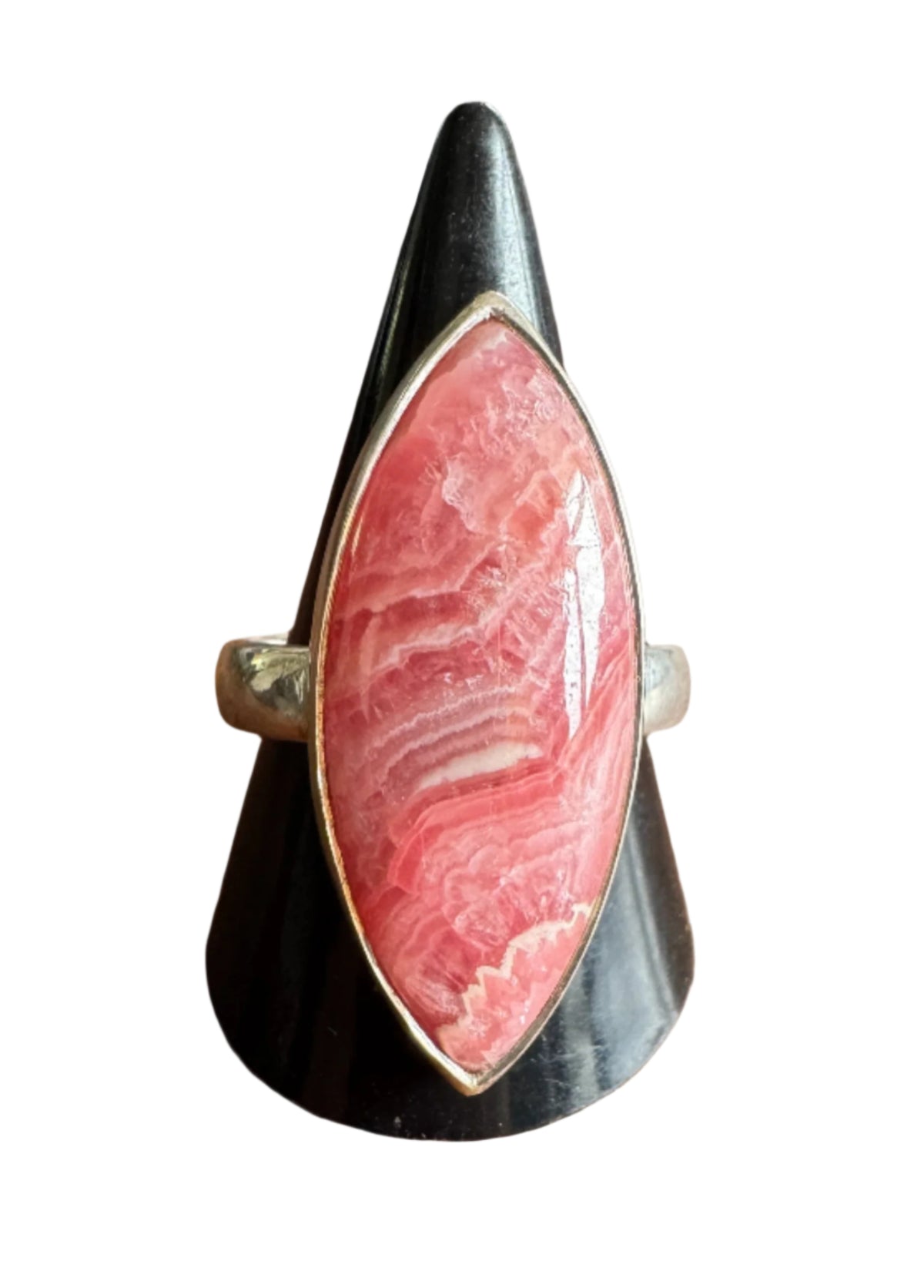 Sterling Silver Ring with Rhodocrosite- size 10