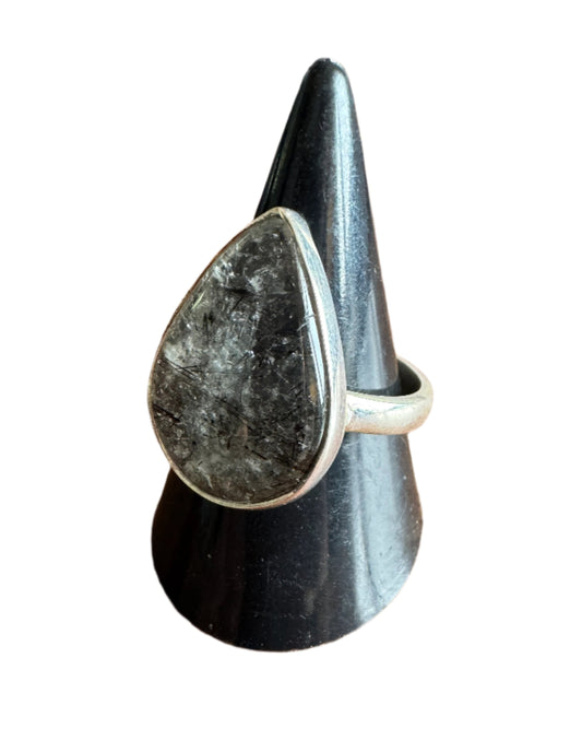 Sterling Silver Ring with Rutilated Quartz